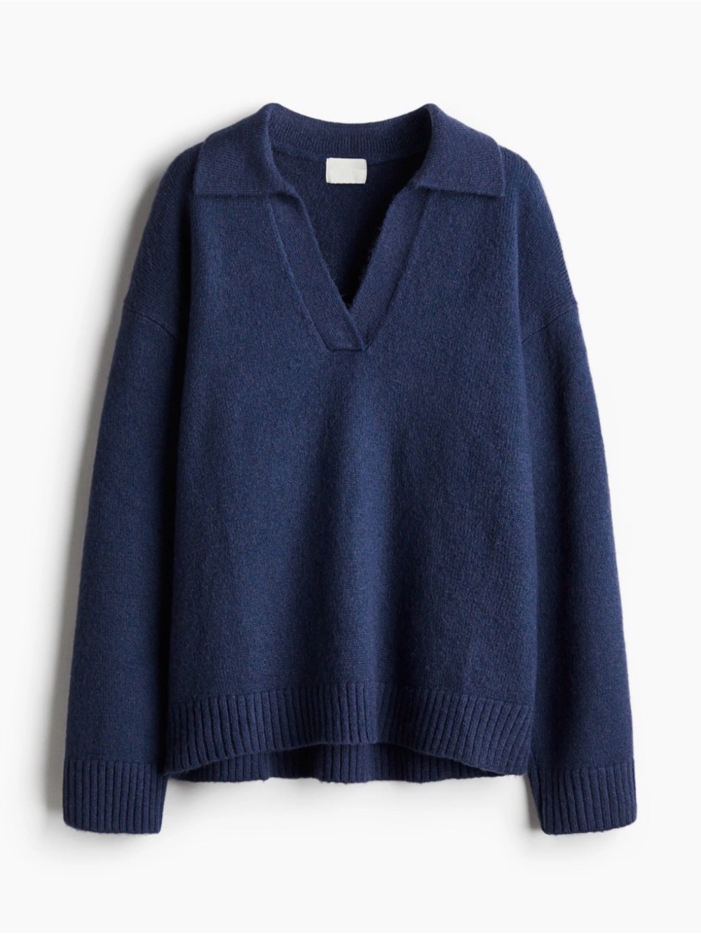 H&M Collared Pullover Sweater in a Muted Dark Blue